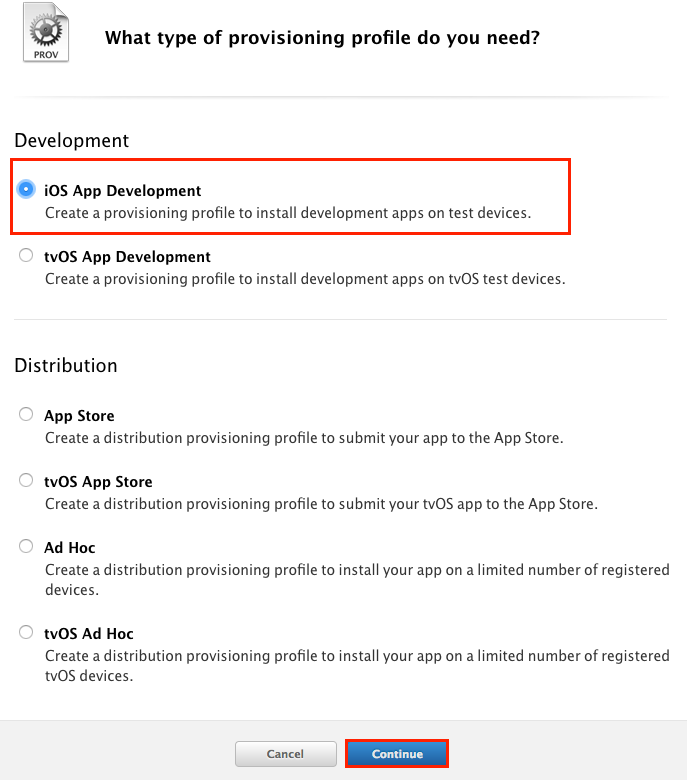 iOS App Development 선택